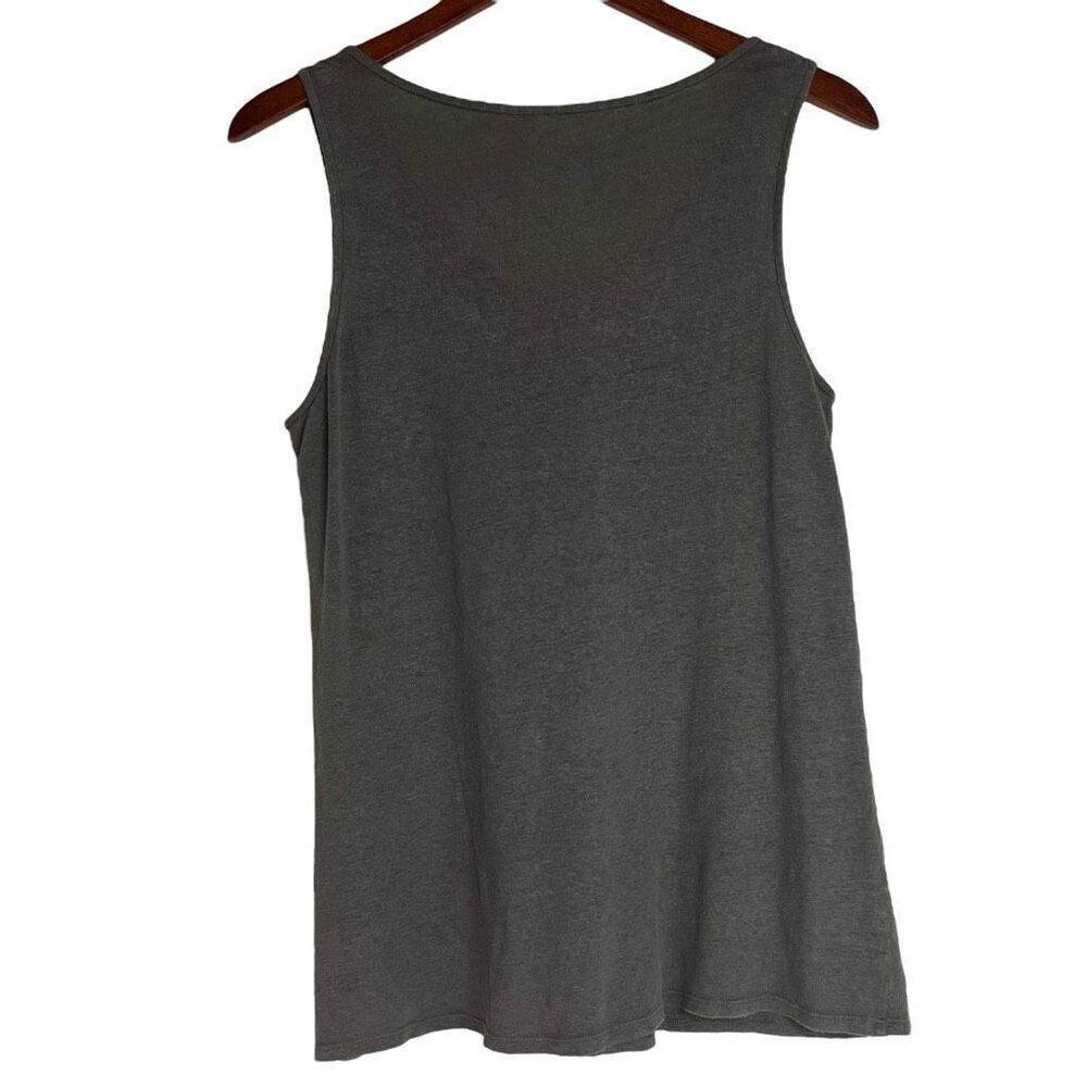Eileen Fisher Womens 100% Linen V-Neck Knit Tank Top Gray Size Petite Medium - Picture 2 of 16